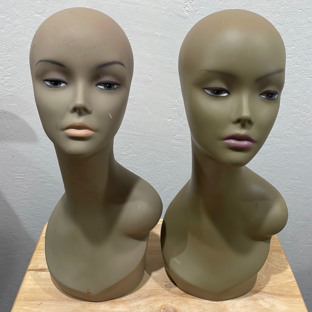 [27/28] Mannequin Head Plastic Display for Wigs Hats Sunglasses Jewelry